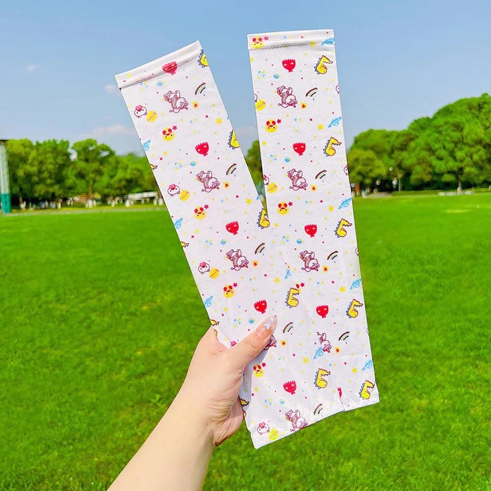 

Summer Children s Sunscreen Sleeves Cute Cartoon Animal Pattern Outdoor Sunscreen Breathable Ice Silk Sleeves Arm Sleeves
