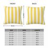Mustard Yellow White Stripes Square Pillowcase Polyester Linen Velvet Printed Zip Decorative Sofa Seater Cushion Cover