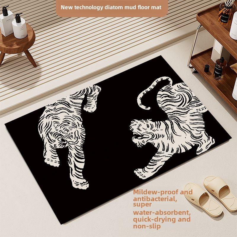 Simple Diatomaceous Earth Bathroom Mat, Absorbent, Quick Drying, Anti Slip, Dust Removal, and Anti Fouling