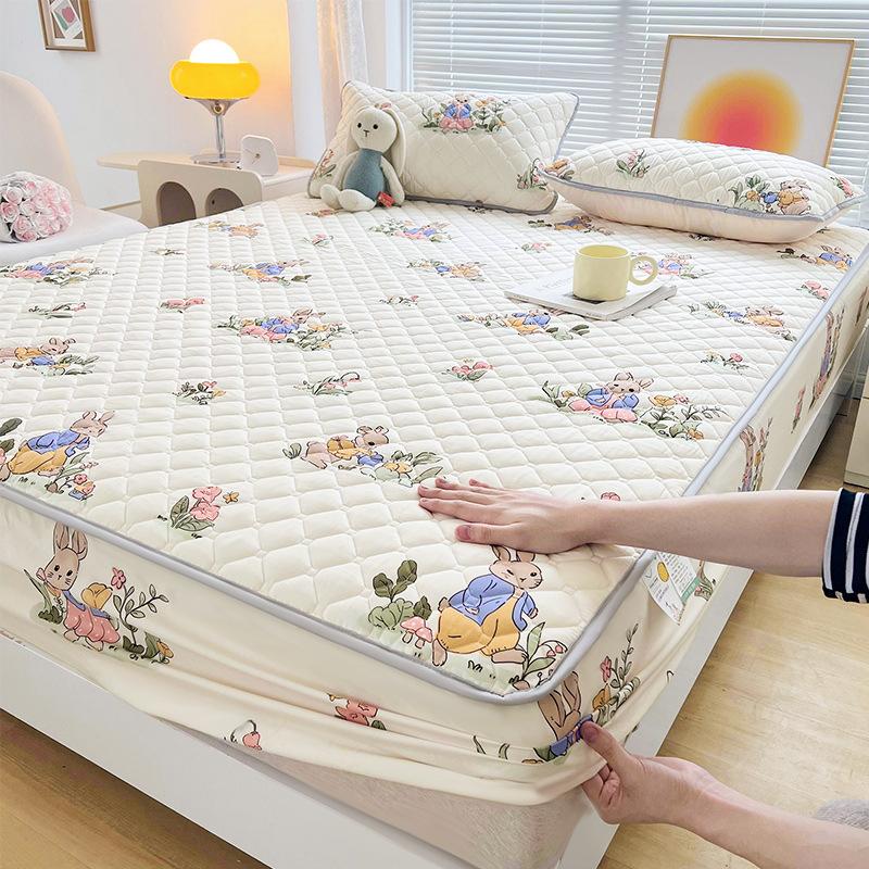 Class A Antibacterial Padded Mattress Three-piece Set, Thickened Washed Cotton Mattress Cover Mattress Plus Cotton Simmons Non-slip Protective Cover