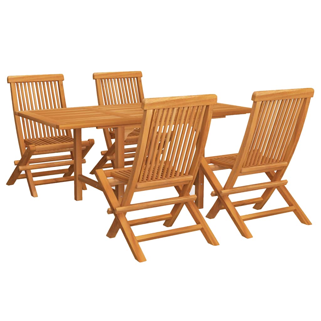 5 Piece Teak Wood Outdoor Dining Set