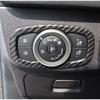 For Ford Focus   For Ford Fiesta MK8 2017 2018 Carbon Fiber Car Headlight Head Lamp Switch Cover Trim Inner Accessories