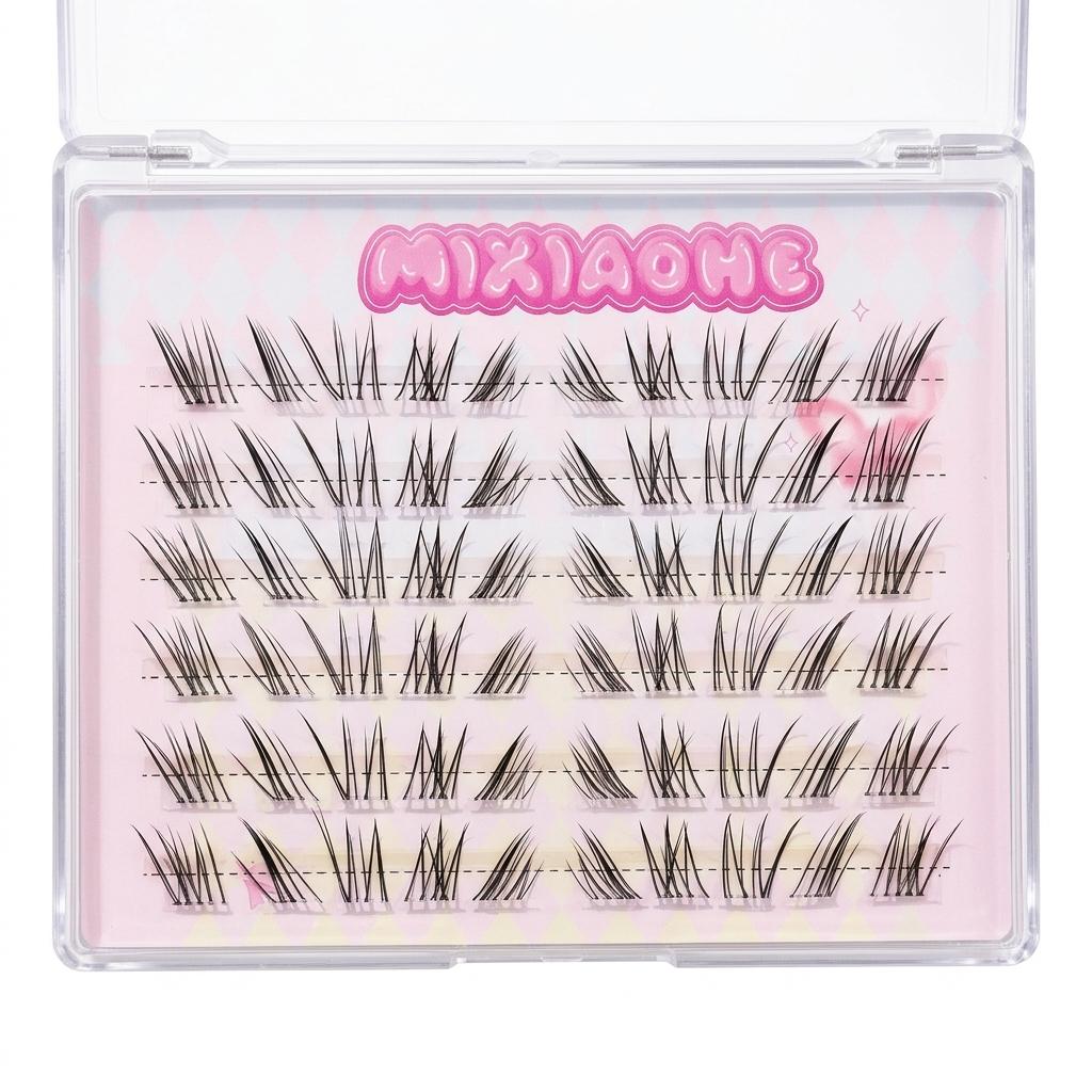 New Chinese Style Slanted False Eyelashes Lightweight Comfortable Fit For Asian Eyes Glue Free 6 Rows