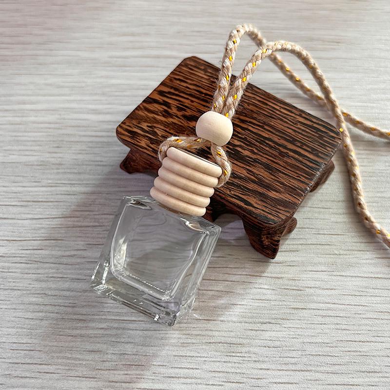 Rectangular Car Pendant Air Freshener Refillable Essential Oil Bottle