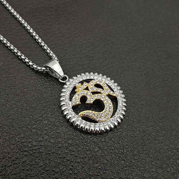 Yoga Om OM Symbol Pendant 2026 Jewelry Fashion Trend Inlaid Zircon Men's Party Jewelry Accessories