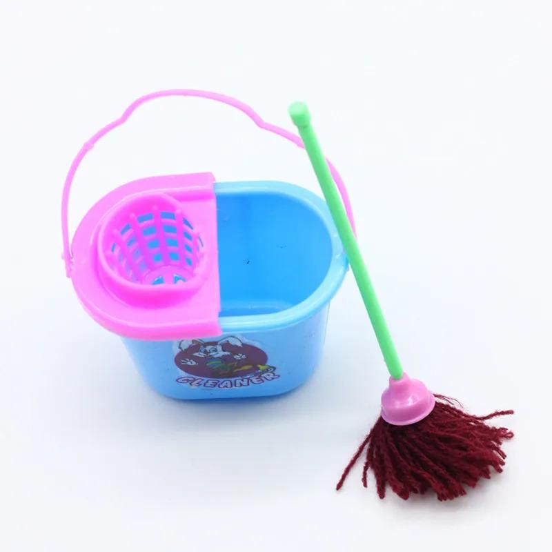 9PCS Mini Cleaning Tool Set - Adorable Dollhouse Accessories for Kids, BJD Doll Role Play Cleaning Supplies
