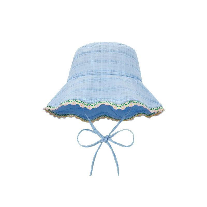 Spring & Summer Korean Style Lace Trim Women's Sun Protection Bucket Hat