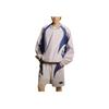 Li Ning Color Block Letter Stand Collar Pullover Sports Loose Sweatshirt Men Sweatshirt Off-White Shadow-Purple Blue ATLU035-1