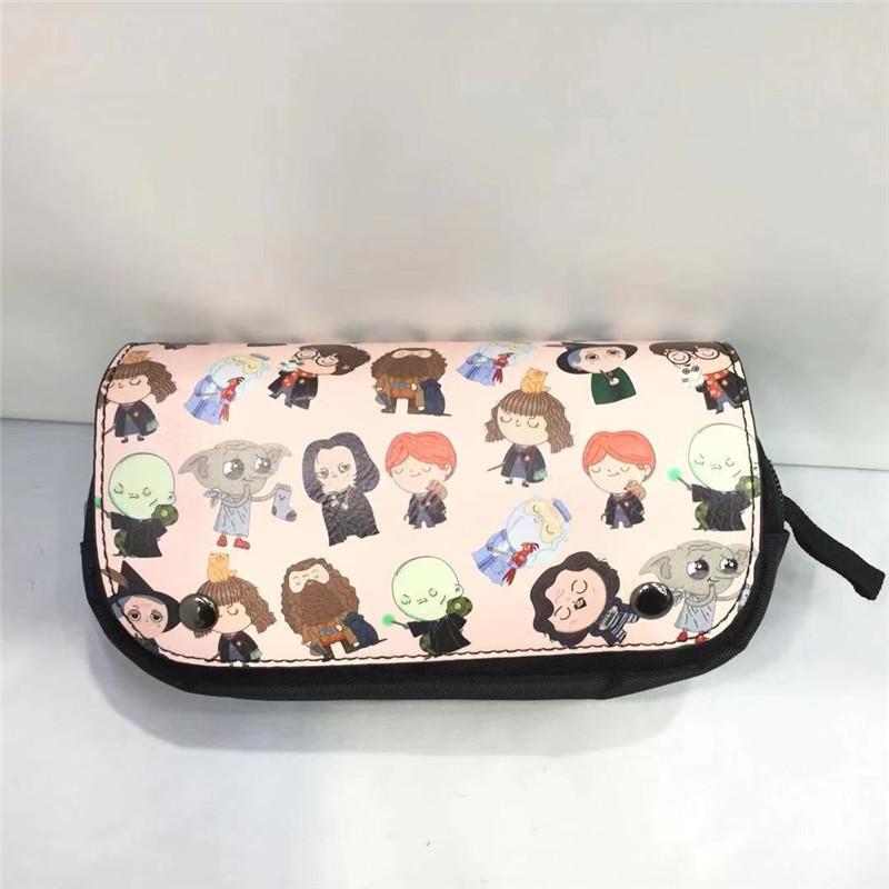 Harry Potter Zip Wallet Men Women Pu Leather Animal Pattern Card Compartments