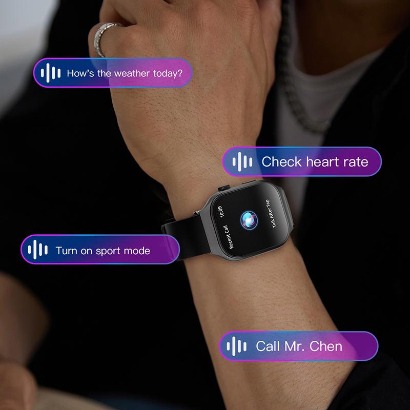 Zakrzywiony Smartwatch 2,01 cala Pełny Dotyk Smart Bransoletka Ćwiczenia na Świeżym Powietrzu Monitorowanie Tętna Smartwatch