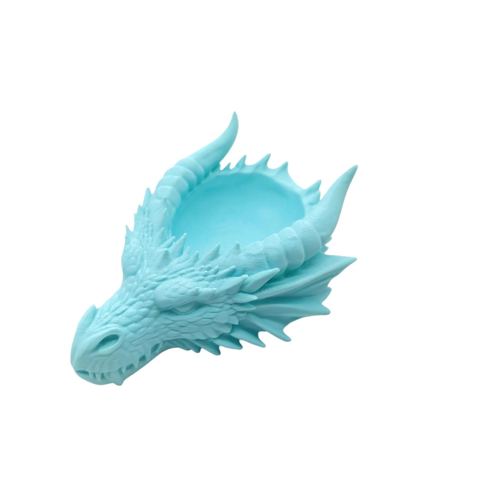 

Gothic Dragon Head Shaped Storage Tray Resin Decorative Organizer for Small Items Unique Gothic Style Collectible Display Plate циан