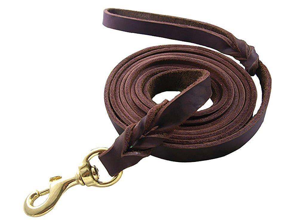 

Rantow Handmade Braided Leather Dog Walk 120 x Wide Strong Genuine Leather Leash, 1.2cm (Copper) коричневый