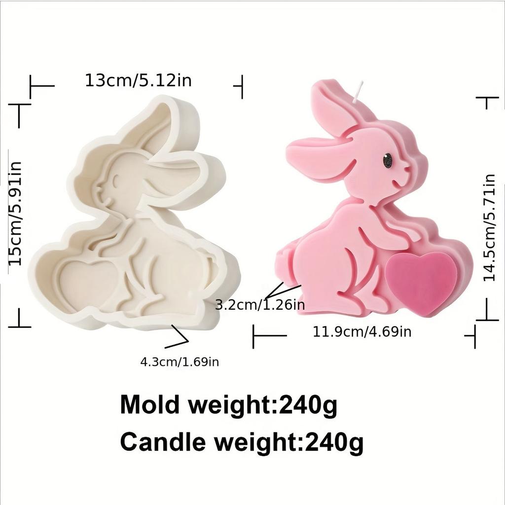 Cute Rabbit Bear Silicone Soap Mould DIY Flower Bunny Cat Candle Resin Plaster Making Heart Animal Mold DIY Gift