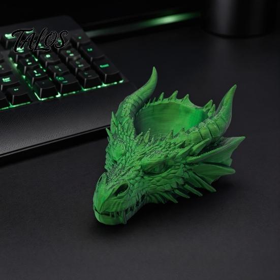 Okkulte Schmuckschale Dunkler Drachenkopf Aufbewahrungsschale, Gotischer Stil 3D-Druck Gussstruktur Schalenorganizer, Fantasy-Ornament, für Schlüssel und Schreibtischdekoration