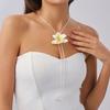 Simulation Flower Necklace Orchid Simulation Flower Earrings Sweet Clavicle Chain  Ladies