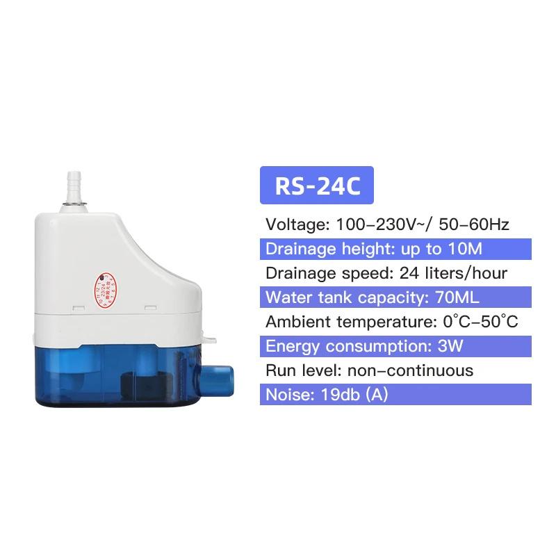 Pompa di Condensa Automatica Ultra-silenziosa 220V 24L/H 40L/H Pompe di Sollevamento Condensa RS-24C/40C 1-3P Scarico Condizionatore d'Aria da Appendere