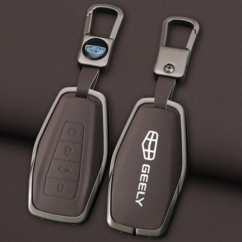 Zinc Alloy Leather Car Key Case Geely Binyue Haoyue Xingyue Haoyue L Binruixing Ruibori Ge X50 X70 X6 X7 Ex7 Gc9 Car Key Case