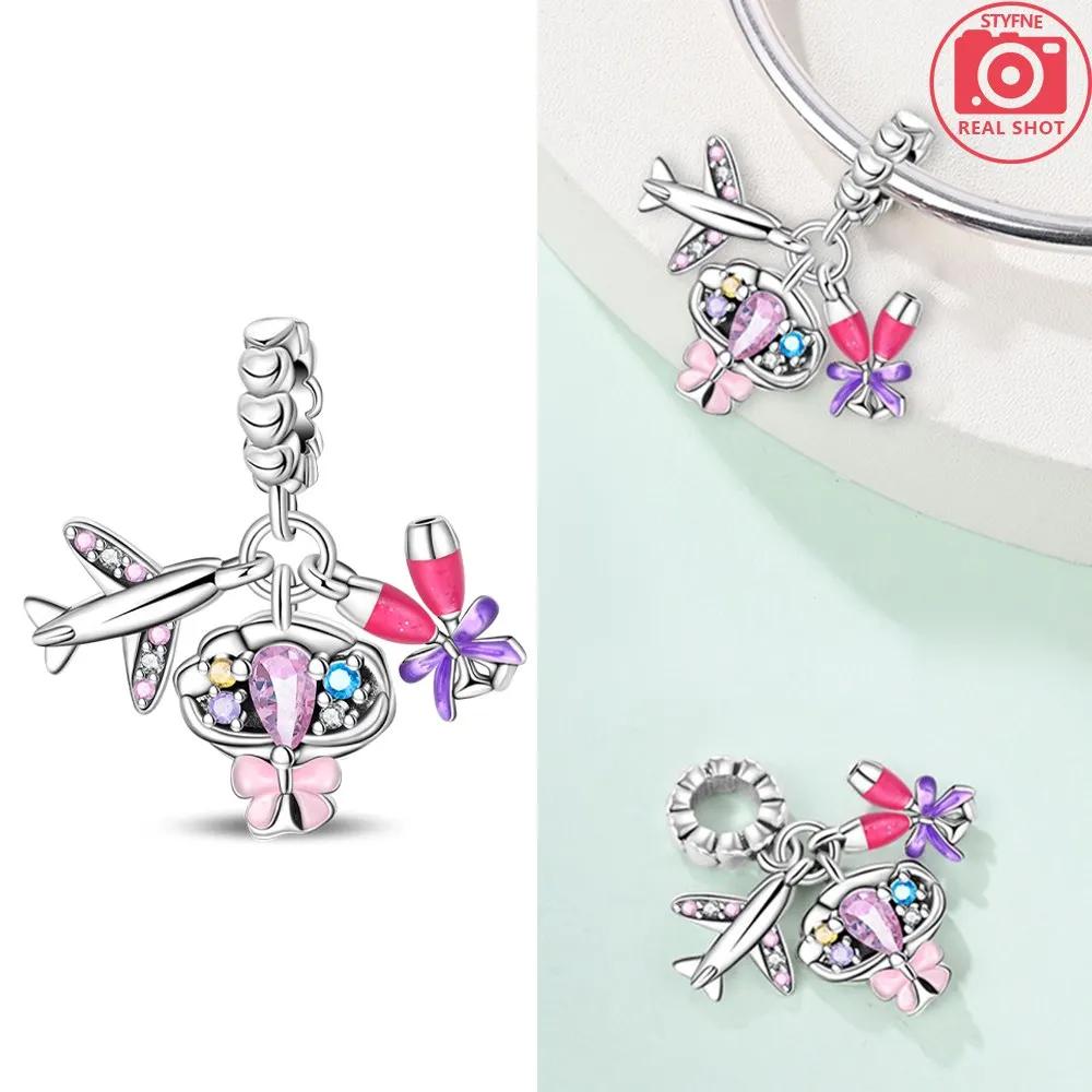 Summer Cocktail Pendant Copper Colors Charm Beads Fit Original Charms Bracelet Beads For Women Jewelry Making Gifts