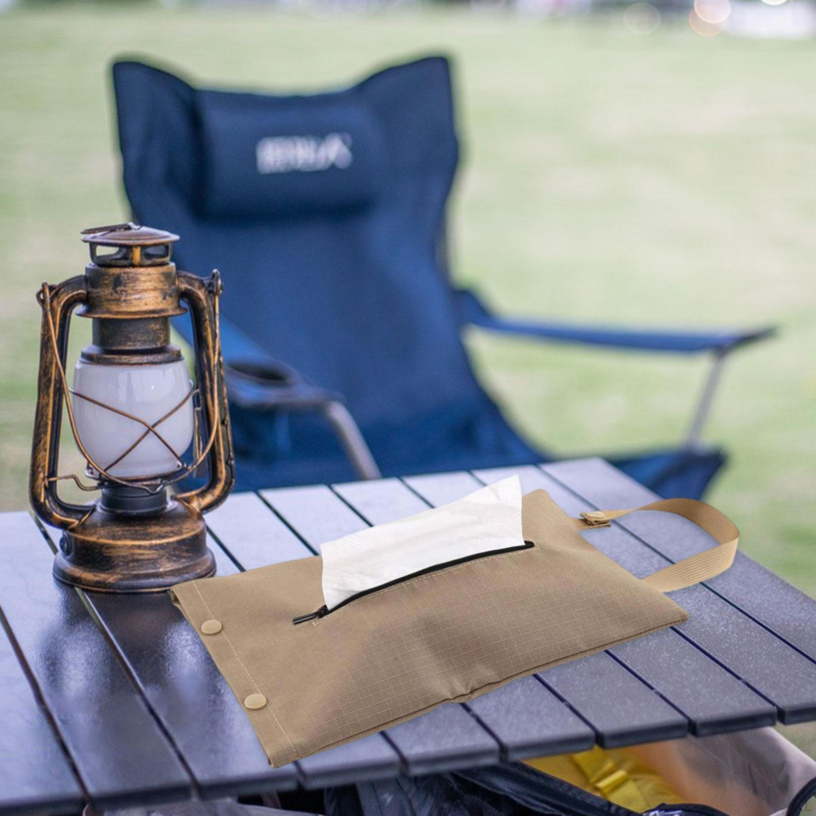 

Camping Tissue Storage Bag Hanging Accessories Portable with Zipper Adults Pouch Case хаки