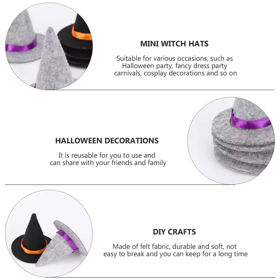 12 Pcs Hats Felt Fabric Soft Halloween Decorations DIY Crafts Bottle Cover Gifts Accessories