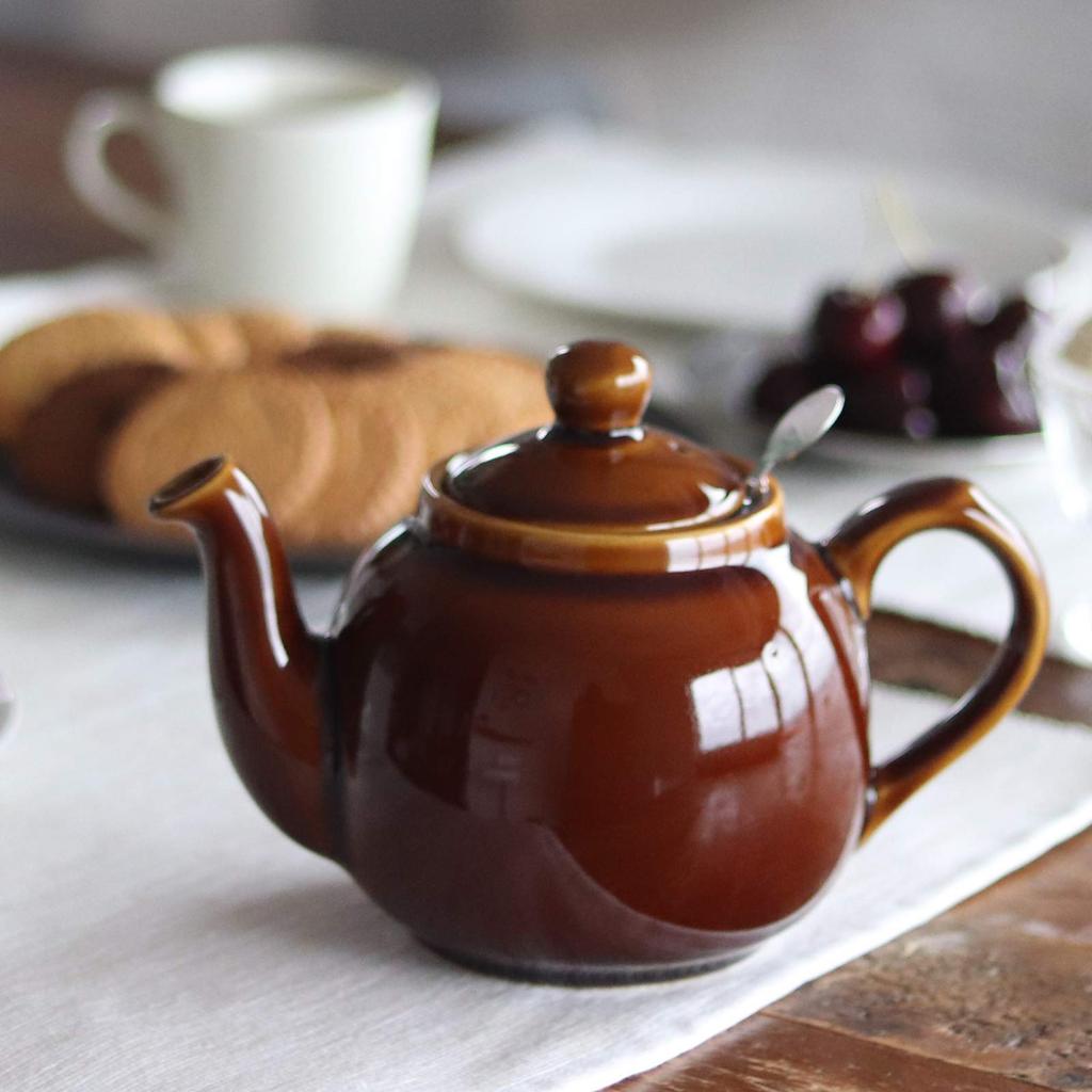 London Pottery Teekanne 2 Tassen 550ml Rockingham Braun Britische Marke Schwarztee