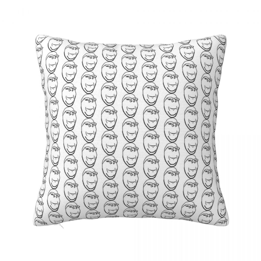 Smug Soyjak Meme Pillowcase Polyester Cushion Cover Decor Smiling Wojak Pillow Case Cover Living Room 40X40Cm