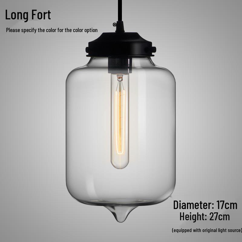 Nordic Retro Glass Pendant Light for Bar, Cafe, or Restaurant – Simple, Creative Single Head Lampshade Lighting