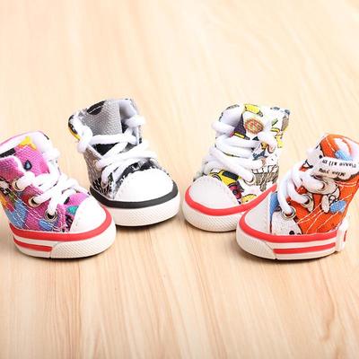 4 Pcs/Set Pet Dog Dog Shoes Four Seasons Sports Canvas Ball Shoes Teddy Bichon Warm Soft Bottom Small Dogs