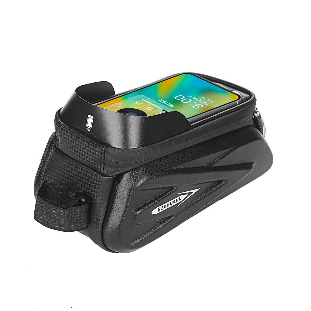 Waterproof Hard Shell Mountain Bike Top Tube Bag with Touch Screen Phone Holder