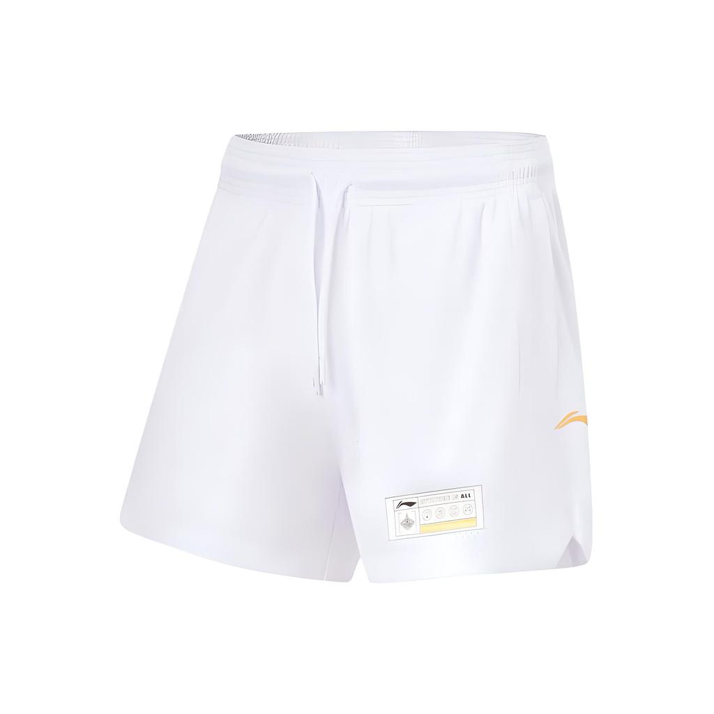 Li-Ning Sports Life Series Logo Print Mid-Waist Solid Color Fitted Straight-Leg Sports Shorts Men Bottoms AAPT037-6