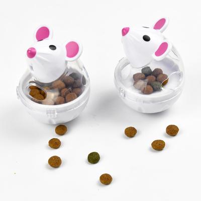 Interaktiver Katzenfutterspender - Rollendes Spielzeugball in Mäuseform für lustige Fütterung, Verhindert Futterverschüttungen & Langeweile
