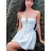 Spring Stamen Vietnam Niche French Style Pure Desire Style Exquisite Lace Edge Vacation Bustier Dress
