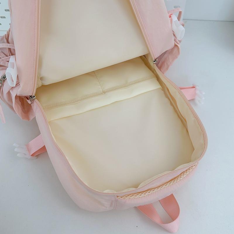 Japanese Style Light Solid Color Backpack Outdoor Travel Large Capacity Backpack Casual Versatile College Student Commuting Schoolbag