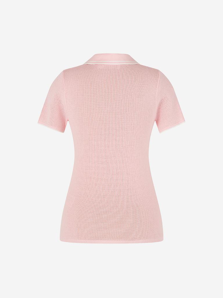 LORDLOAR Color Block Collar Knit Pink