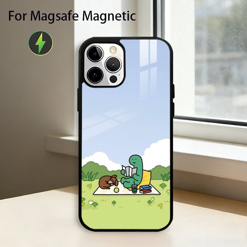 Cute J-Joguman D-Dinosaurs Phone Case For iPhone17,16,15,14,13,12,11 Plus,Pro Magnetic For Magsafe Wireless Charging