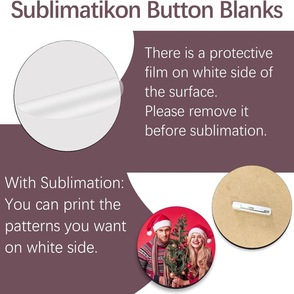 10Pcs/set Heat Press Printing Sublimation Printable Buttons Blanks DIY Brooches Button Pin  Office