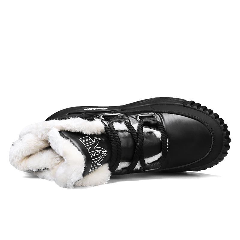 Pánské sněhule na platformě Ležérní boty Zimní kožešina Teplé kotníkové boty