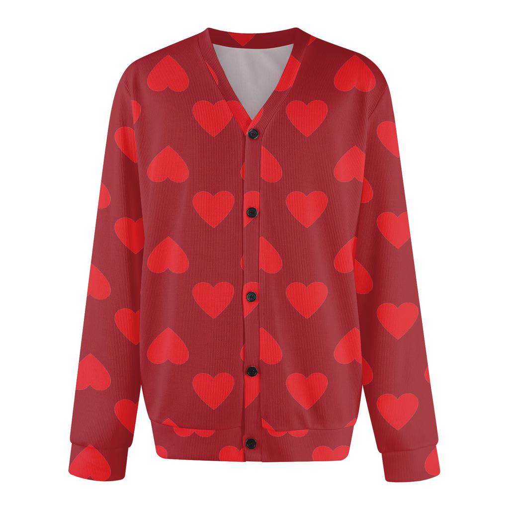 Pánský ležérní módní kardigan s dlouhým rukávem a jednořadým zapínáním na knoflíky