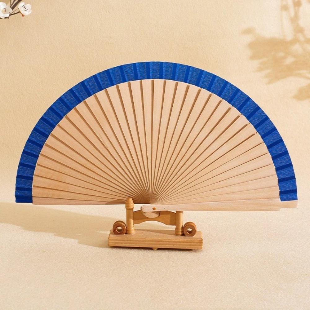 

Hand Fan Plain Design Spanish Folding Fan Traditional 23cm Decorative Fan Multipurpose Portable Hand Cranked Fan Photography синий