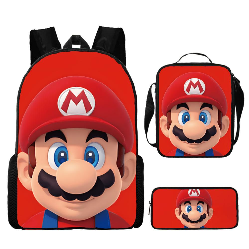 Zaino Mario Super Mario per Bambini Scuola Ragazzi Ragazze Leggero Cartone Animato Design 3D Zaino