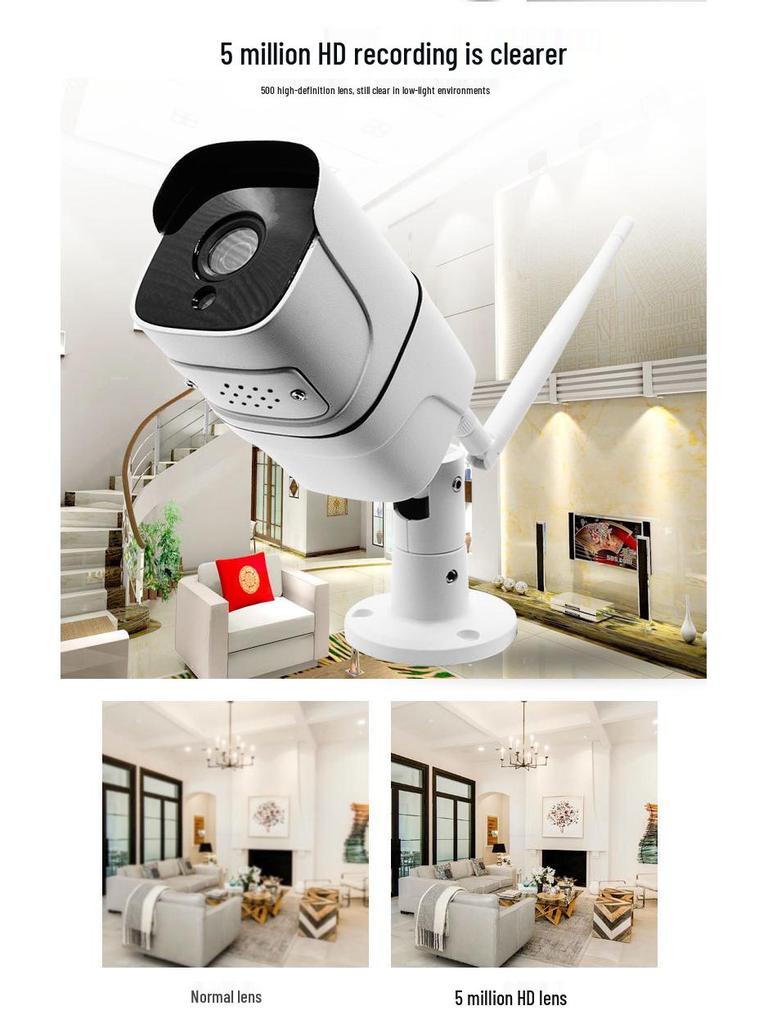 1080P HD 4MP/5MP Outdoor Waterproof WiFi Security Camera with Smart Wireless Connectivity and Card Slot