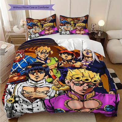 Jojo'S Bizarre Adventure Golden Wind Threepiece Set 1 Duvet Cover 2 Pillowcase Without Core Soft And Comfortable