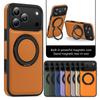 Wireless Charging Phone Cover for For Iphone 17Air 17 Plus 16 Promax 12 13 14 15 Pro Max Magnetic Leather Case 360°Rotating Bracket