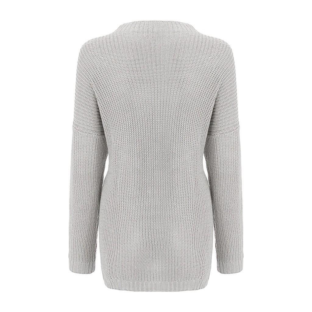 2025 Winter Loose Batwing Sleeve Plus Size Cardigan - Solid Color Knitted Sweater for Women