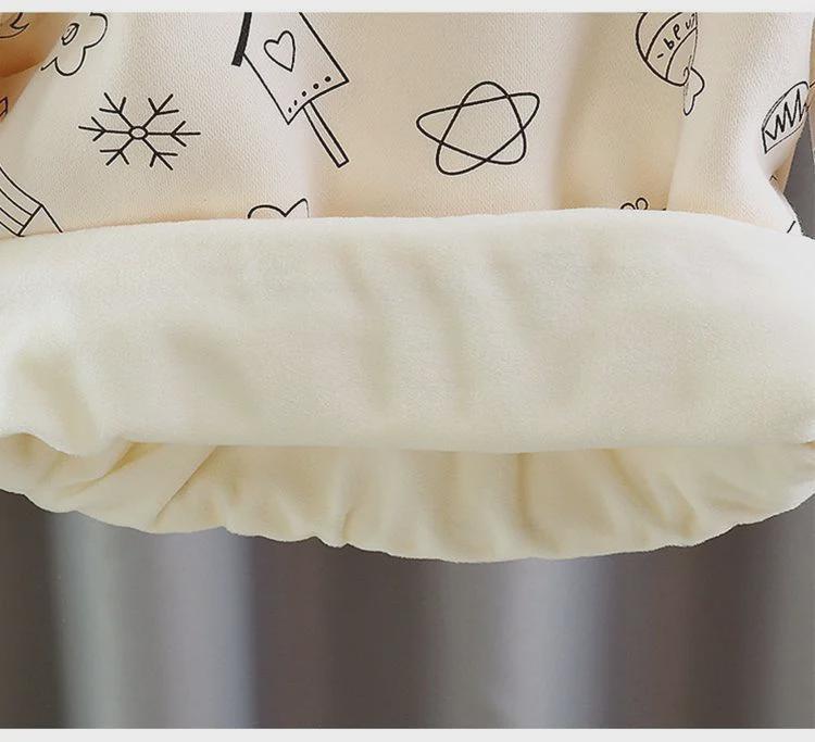 Girls' Velvet Hooded Autumn/Winter Sweatshirts – Thick, Fashionable Korean Style Casual Tops for Baby Girls