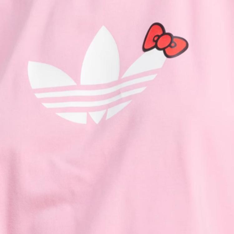 Adidas Originals Logo Casual Crew Neck Short Sleeve T-Shirt Women Tops Pink IX7882