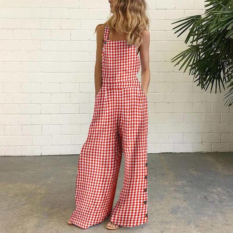 2026 European and American Polka Dot Wide-Leg Jumpsuit with Digital Print and Backless Design Extra Large