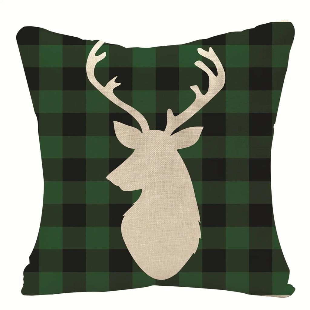 2022 Merry Christmas Home Decor Cushion Cover 45x45cm Cute Animals Cartoon Printed Throw Pillow Cover Xmas Decorative Pillowcase