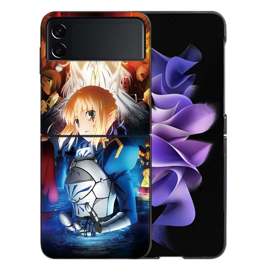 Bilibili F-Fate Stay Night Phone Case For Samsung Z Flip 6 7 5G Galaxy Z Flip 5 4 3 5G Cases Shockproof Hard Cover TPU