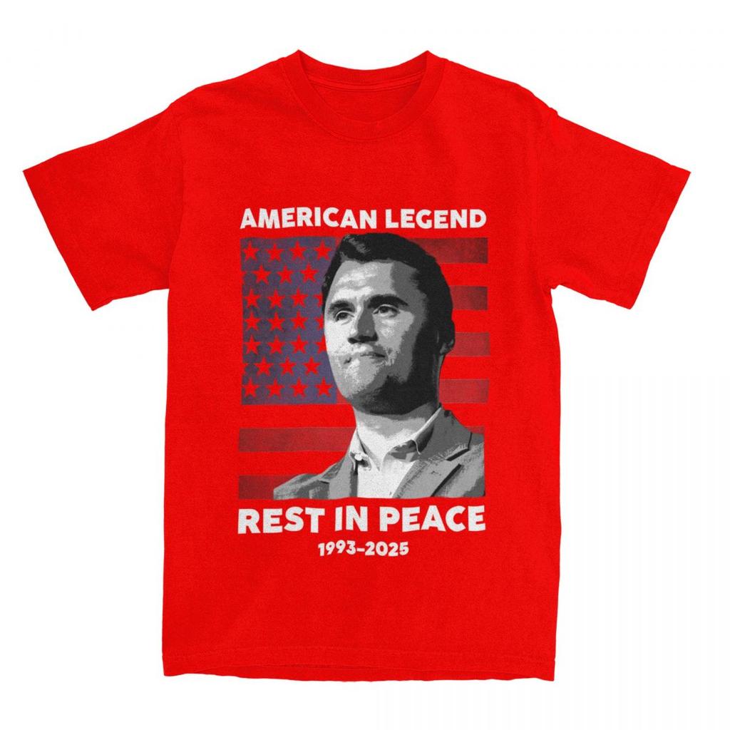 Legend Rest In Peace 1993-2025 Charlie Kirk T-Shirt Vintage 100% Cotton Tees Round Collar Short Sleeve T Shirt Classic Clothing